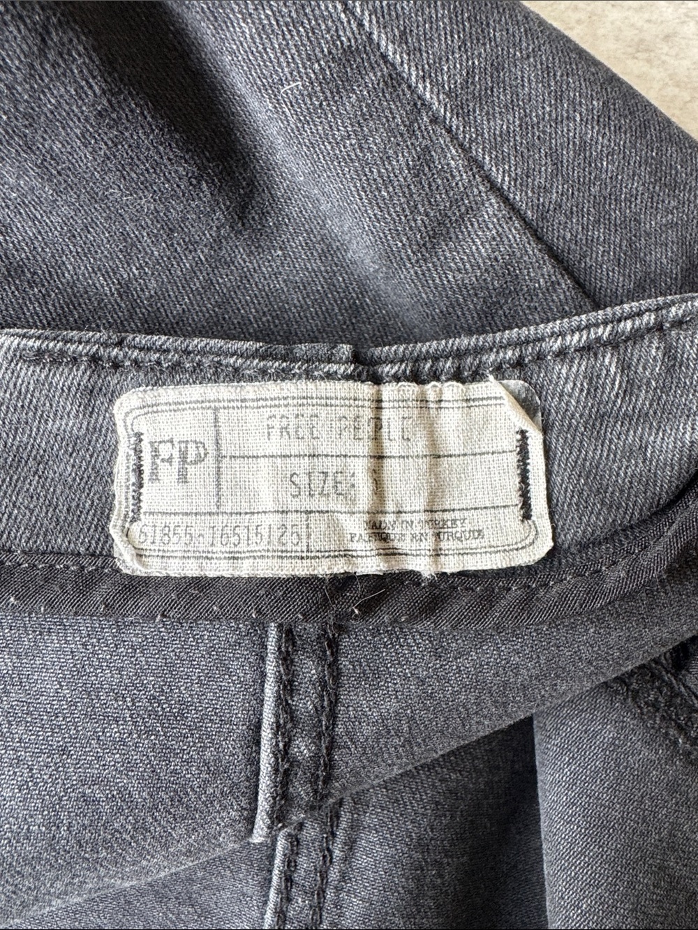Free People Washed Black Lace Up Denim Mini Skirt Size 6 - Picture 5 of 6